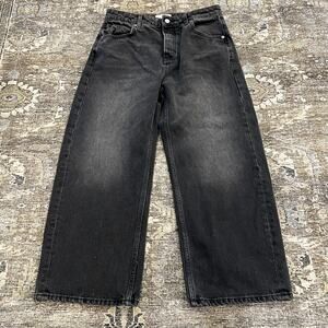 Free People We the Free Barrel Jeans Mid Rise Dark Gray Women's Size 28